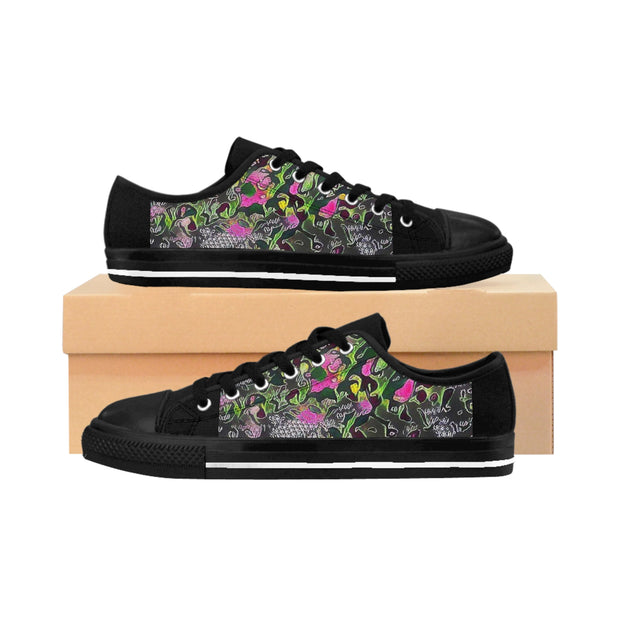 Women's Sneakers  Black Purple Dream Garden