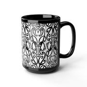 Black And White Koru Black Mug (11oz, 15oz)