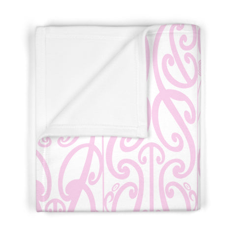 Pastel Pink Koru Soft Fleece Baby Blanket