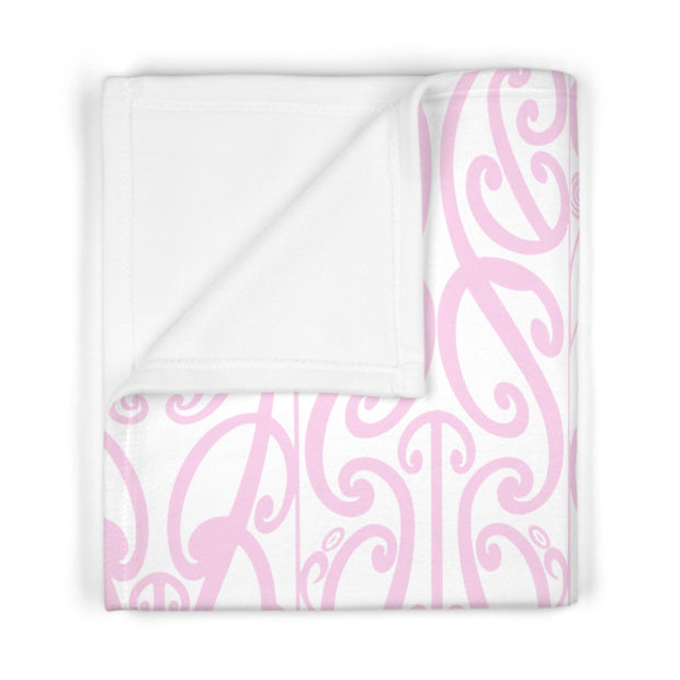 Pastel Pink Koru Soft Fleece Baby Blanket