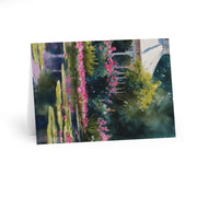 Monet Inspired Water Lily and White Gazebo Greeting Cards (5 Pack)