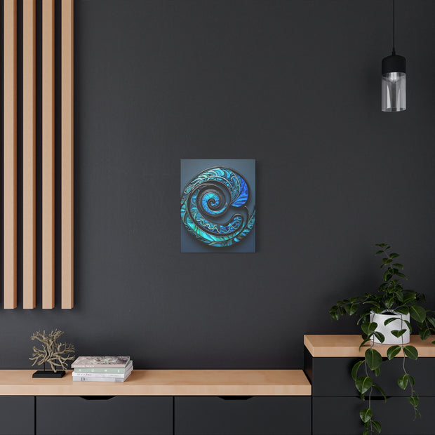 Stunning Blue Paua Abalone Shell Spiral Classic Canvas