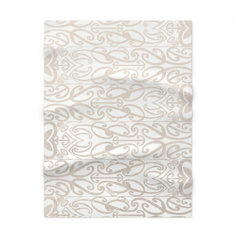 Pastel Beige Koru Soft Fleece Baby Blanket