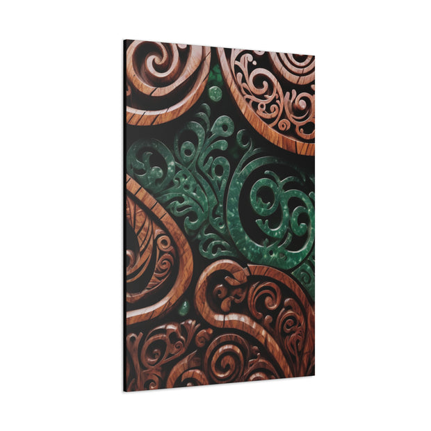 Wood and Jade Pounamu Greenstone Classic Canvas