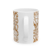 Burnt Orange Koru Ceramic Mug, (11oz, 15oz)