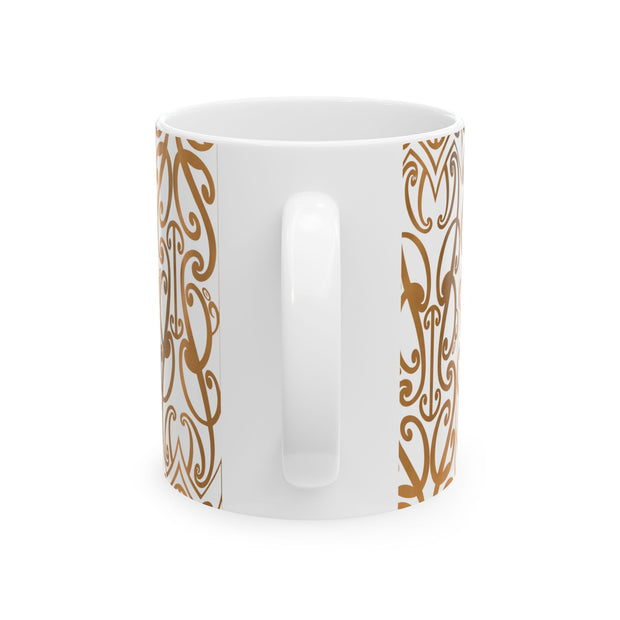 Burnt Orange Koru Ceramic Mug, (11oz, 15oz)