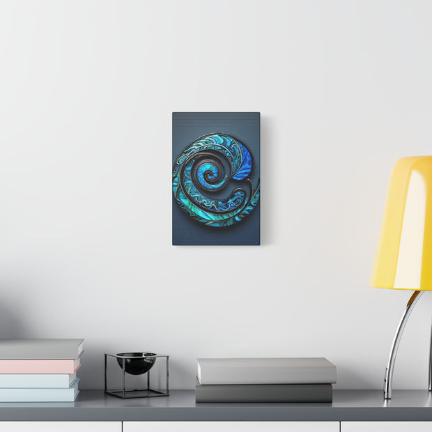 Stunning Blue Paua Abalone Shell Spiral Classic Canvas