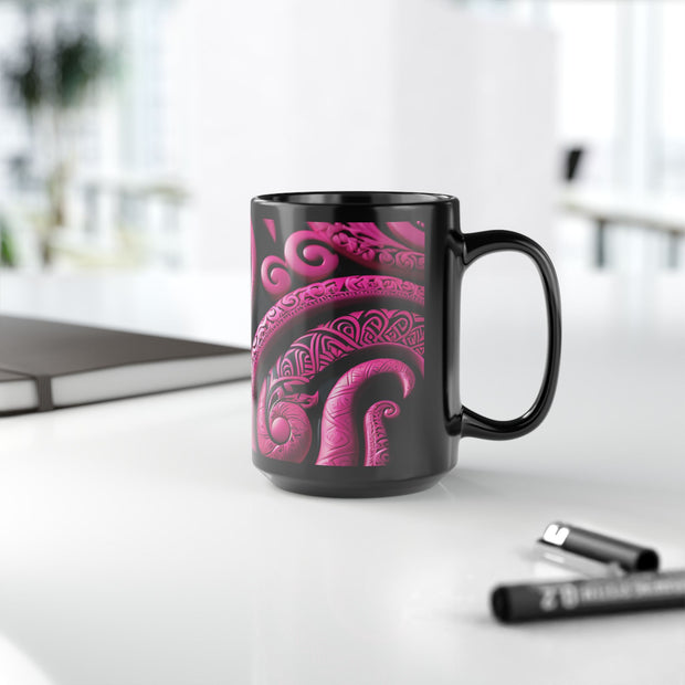 Pink Koru Black Mug (11oz, 15oz)