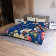 Pheasants A Blue Microfiber Duvet Cover
