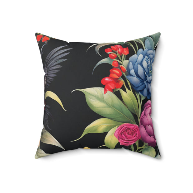 Black Forest Faux Suede Square Pillow