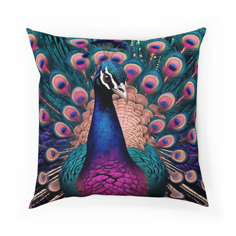 Colorful Peacock Cushion