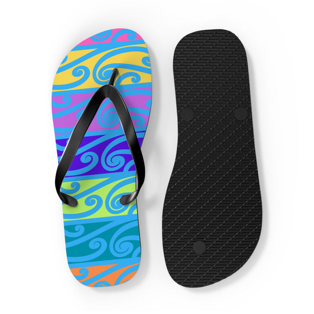 Blue Koru Flip Flops