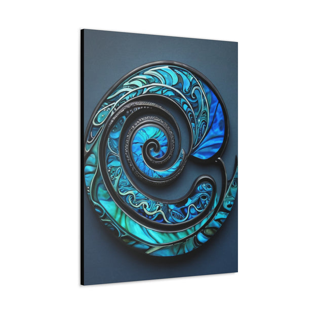 Stunning Blue Paua Abalone Shell Spiral Classic Canvas