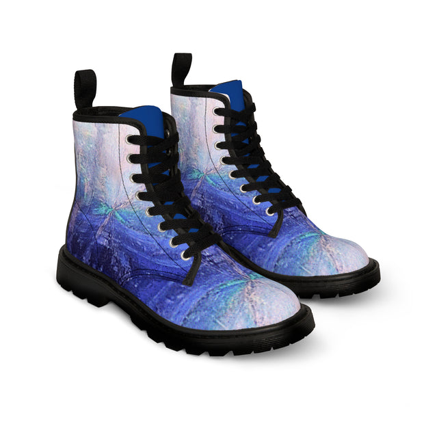 Women's Canvas Boots Blue and Pink Gradient