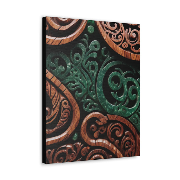 Wood and Jade Pounamu Greenstone Classic Canvas