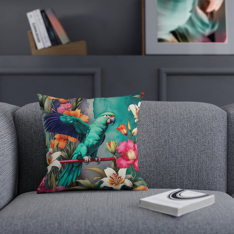 Emerald Green Parrot Paradise Cushion