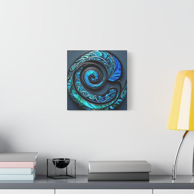 Stunning Blue Paua Abalone Shell Spiral Classic Canvas