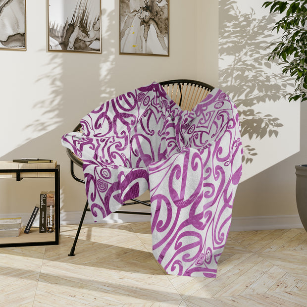 Purple Koru Velveteen Microfiber Blanket