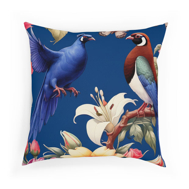Pheasant A Blue Cushion