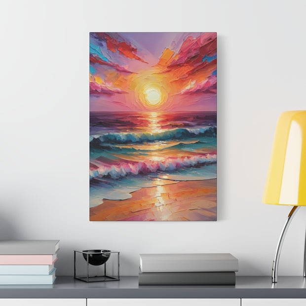 Beautiful Colorful Sunset Oils Classic Canvas