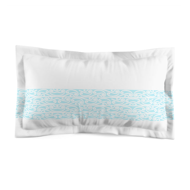 Soft Aqua Blue Koru Microfiber Pillow Sham