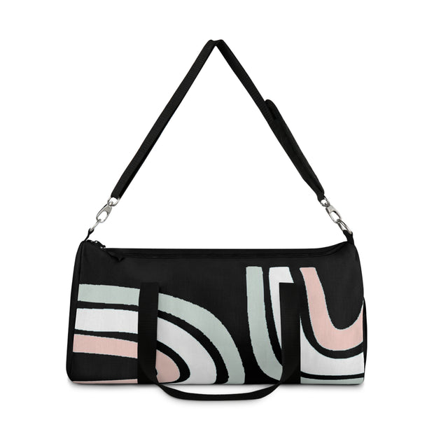Pastel Curves On Black Duffle Bag