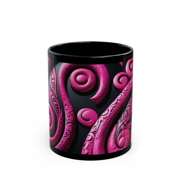 Pink Koru Black Mug (11oz, 15oz)