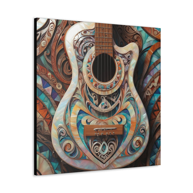 Mother Of Pearl Guitar Colorful Classic Canvas