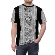 Black and White Koru Unisex Cut & Sew Tee (AOP)