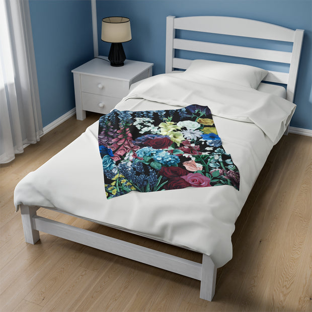 Flowers Galore Velveteen Plush Blanket