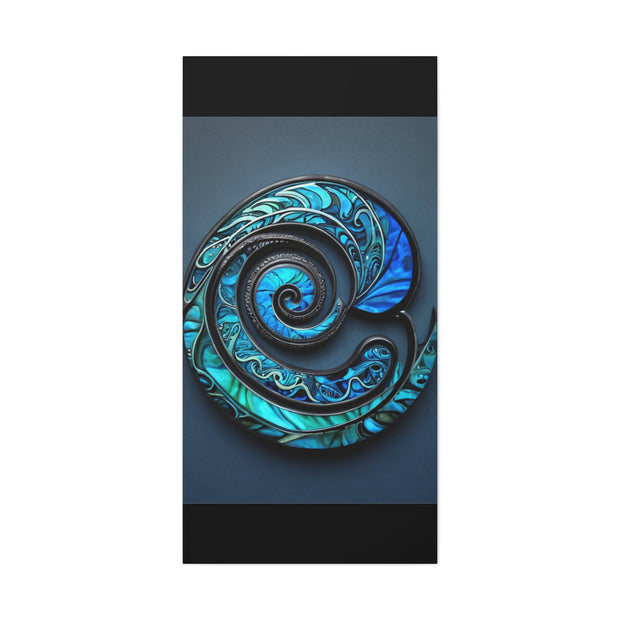 Stunning Blue Paua Abalone Shell Spiral Classic Canvas