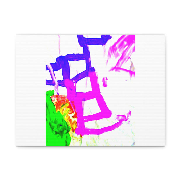 Canvas Gallery Wraps Pink and Blue Ladders Art