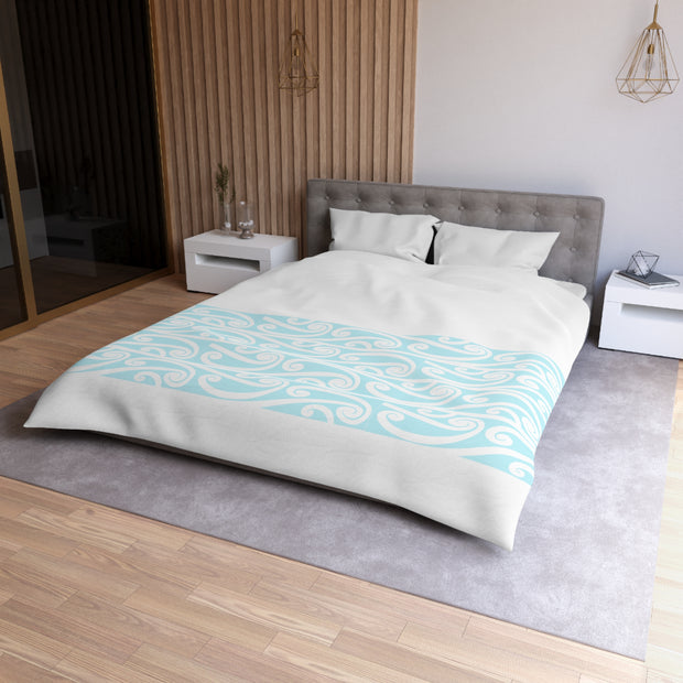 Soft Pastel Aqua Blue Microfiber Duvet Cover