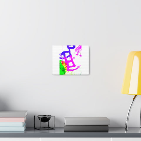Canvas Gallery Wraps Pink and Blue Ladders Art