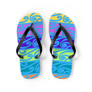Blue Koru Flip Flops