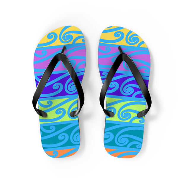 Blue Koru Flip Flops