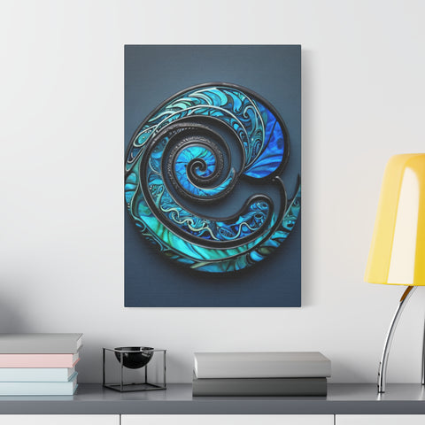 Stunning Blue Paua Abalone Shell Spiral Classic Canvas