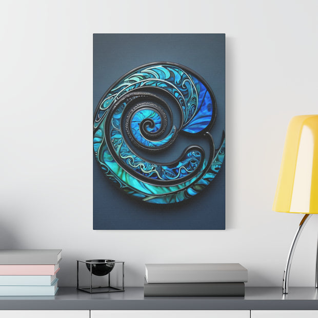 Stunning Blue Paua Abalone Shell Spiral Classic Canvas