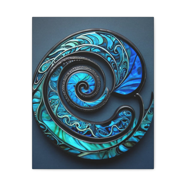 Stunning Blue Paua Abalone Shell Spiral Classic Canvas