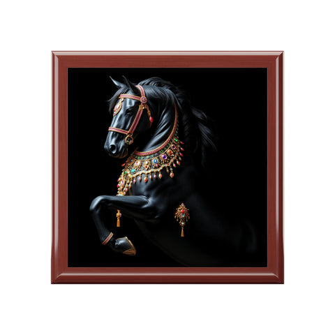 Black Stallion With Jewels Jewelry Box