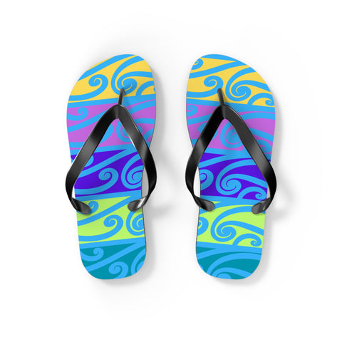 Blue Koru Flip Flops