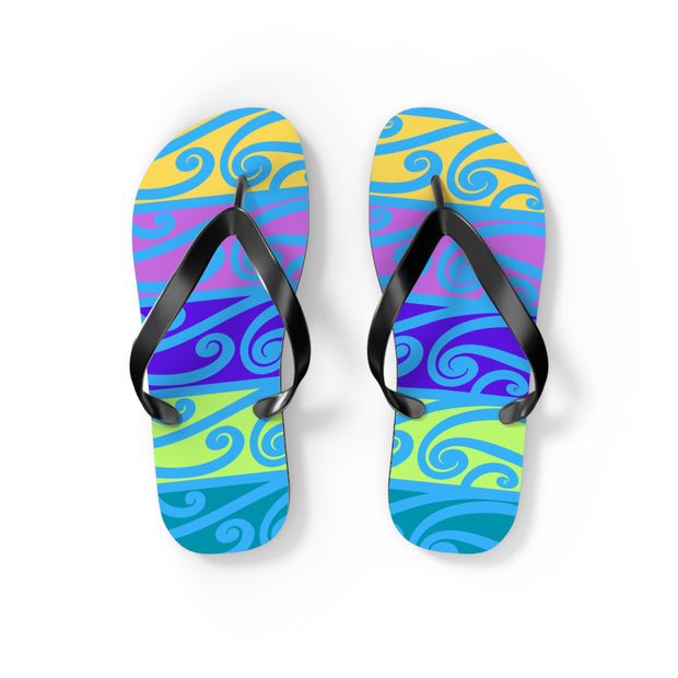 Blue Koru Flip Flops