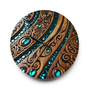 Wood and Paua Abalone Shell Design Acrylic Wall Clock