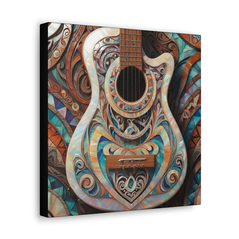Mother Of Pearl Guitar Colorful Classic Canvas