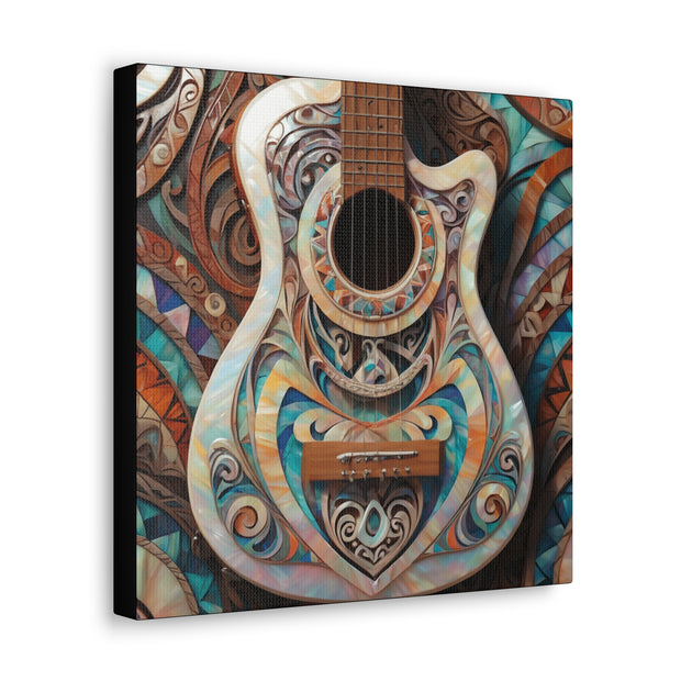 Mother Of Pearl Guitar Colorful Classic Canvas