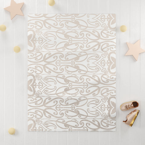 Pastel Beige Koru Soft Fleece Baby Blanket