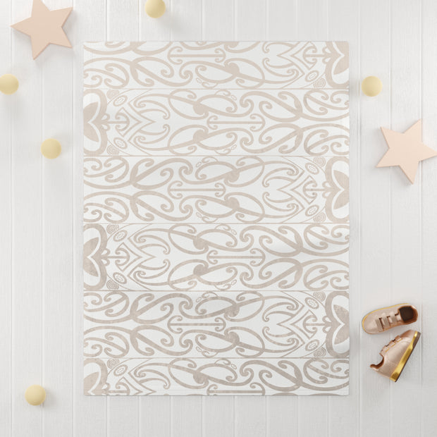 Pastel Beige Koru Soft Fleece Baby Blanket