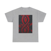Red and Black Maori Design Mana Unisex Heavy Cotton Tee