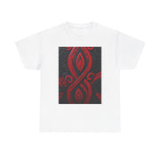 Red and Black Maori Design Mana Unisex Heavy Cotton Tee