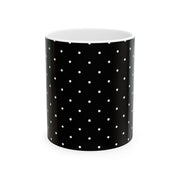 Black and White Polka Dot Ceramic Mug, (11oz, 15oz)